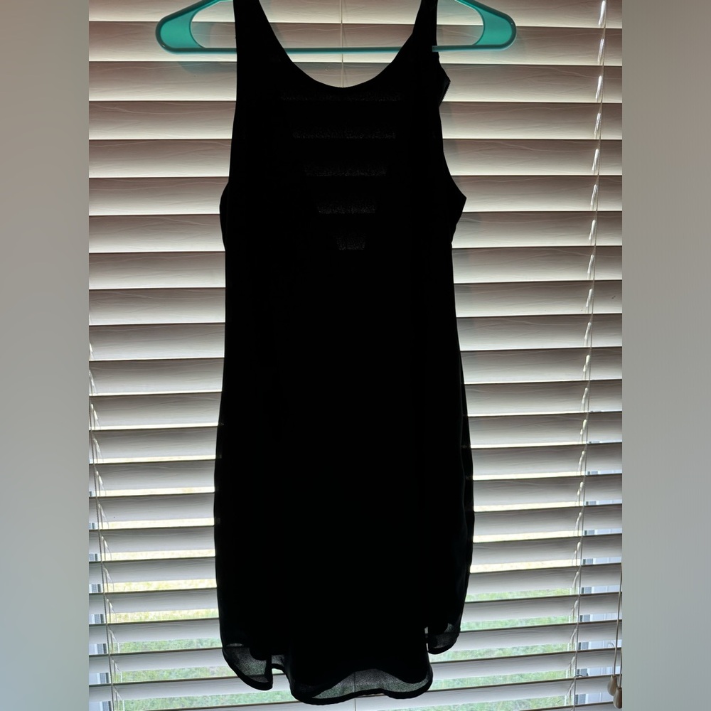 Pink republic, size small, black shift dress